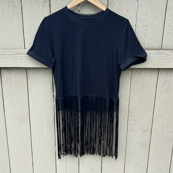 House of Harlow 1960 x Revolve Black Cuffed Fringed Shirt Rock Star XXS - Picture 1 of 7
